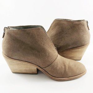 EILEEN FISHER Nelson Suede Split Shaft Block Chunky Heel Leather Bootie 7